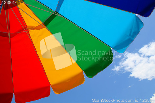 Image of Beach Umbrella and Sky