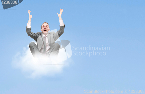Image of Business man on cloud