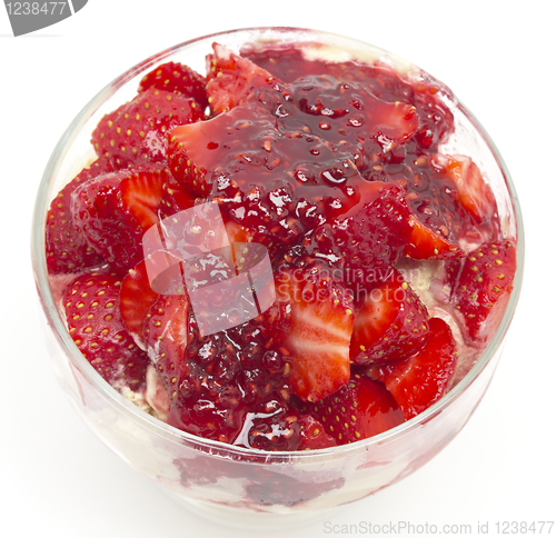 Image of Ice cream with fresh strawberry