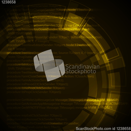 Image of Abstract dark yellow technical background 