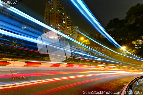 Image of highway light trails