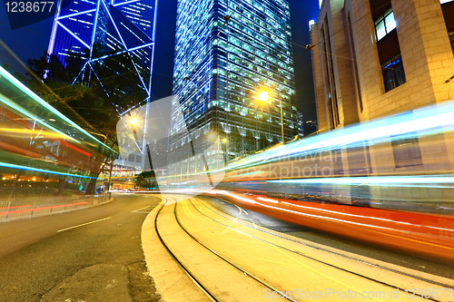 Image of traffic in city at night