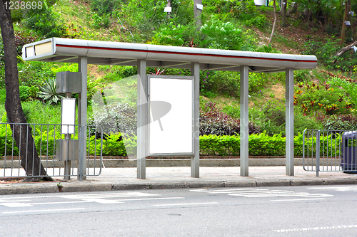 Image of Blank billboard on bus stop