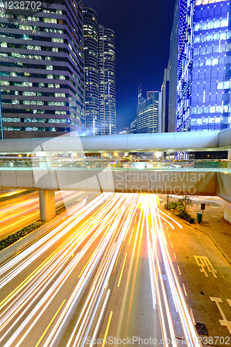 Image of traffic in city at night