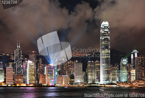 Image of Hong Kong skyline at night