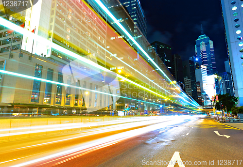 Image of traffic in downtown in hong kong