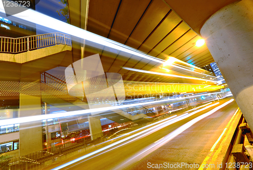 Image of traffic in city at night