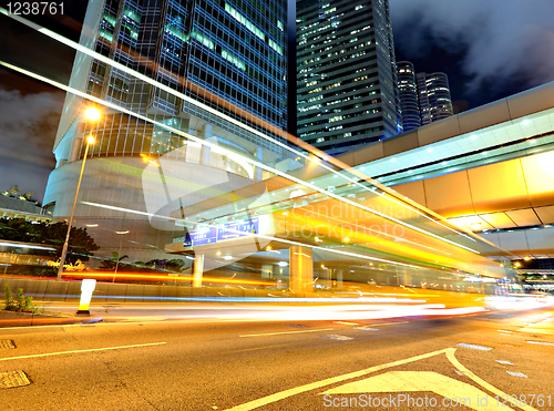 Image of traffic in city at night