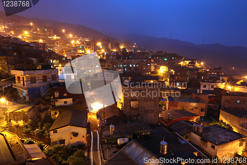 Image of jiu fen village at night, in Taiwan