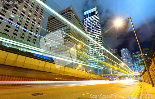 Image of traffic in city at night