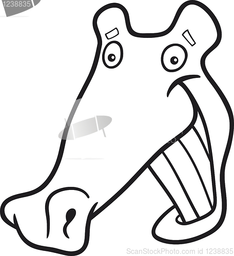 Image of cartoon crocodile for coloring book