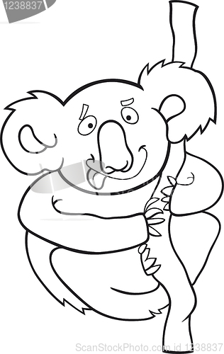 Image of cartoon koala for coloring book