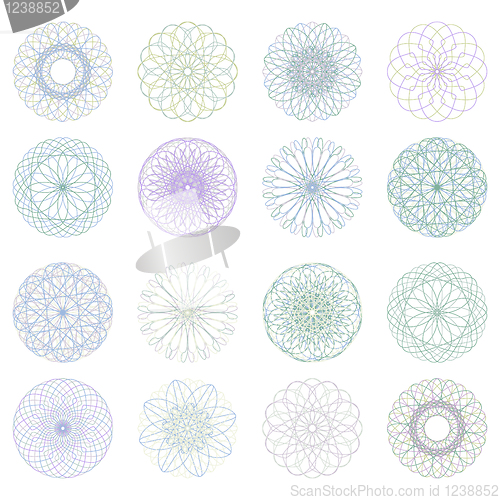 Image of Guilloche rosette, vector pattern. EPS 8