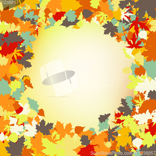 Image of ?olorful autumn leaves frame. EPS 8