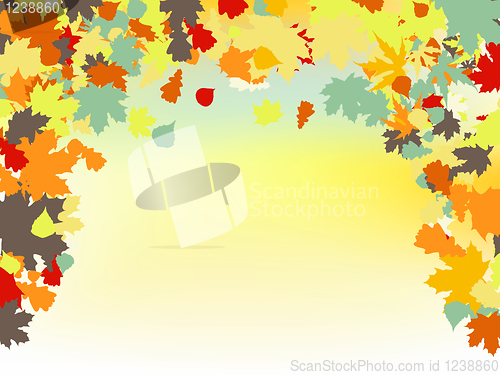 Image of Colorful backround of fallen autumn leaves. EPS 8