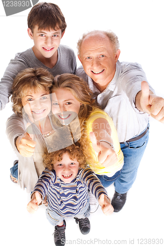 Image of Thumbs-up family posing in style