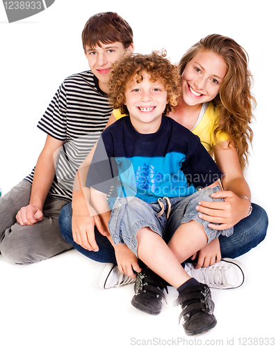 Image of Family having fun on the floor