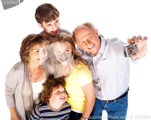 Image of Family together taking self-portrait