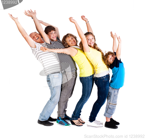 Image of Profile portrait of happy family