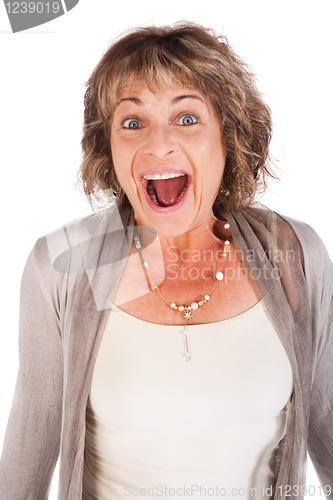 Image of Amazed attractive senior woman