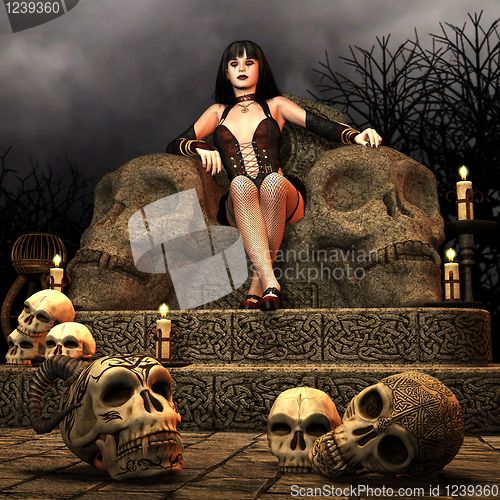 Image of Gothic Lady on a throne