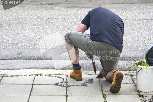 Image of cleaning the parking place