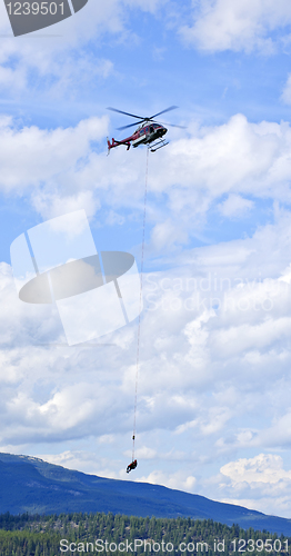 Image of Rescue helicopter in mountains