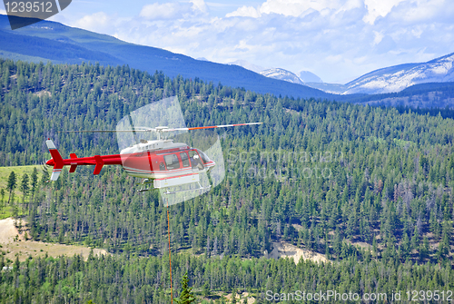 Image of Rescue helicopter in mountains