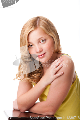 Image of Teenager girl with clean facial skin