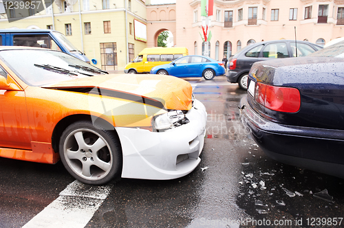 Image of Car accident crash from the rear