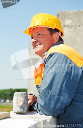 Image of construction mason worker bricklayer