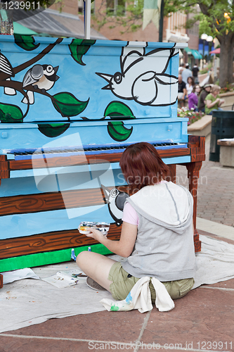 Image of Painting mural on the piano