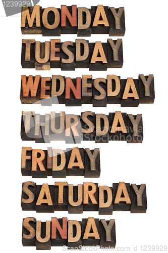 Image of seven days of week