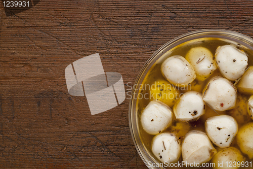 Image of marinated mozzarella cheese