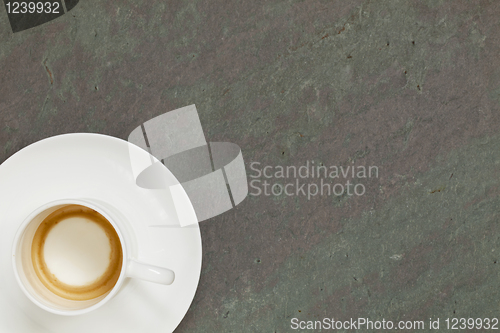 Image of empty cup of espresso coffee