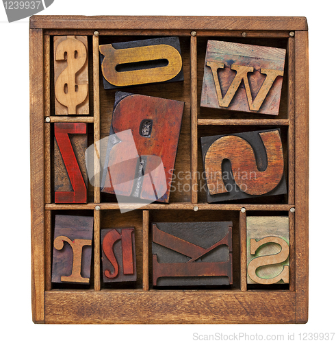 Image of vintage letterpress printing blocks