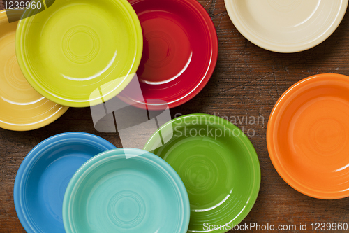 Image of colorful ceramic bowls abstract