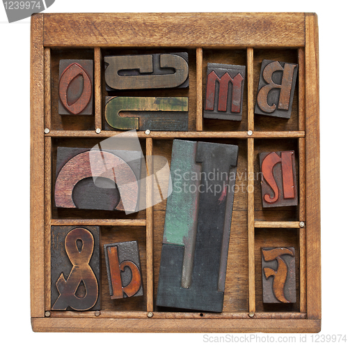 Image of vintage letterpress printing blocks