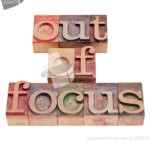 Image of out of focus in letterpress type