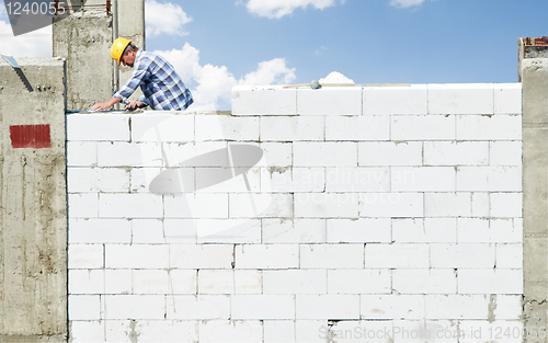Image of construction mason worker bricklayer