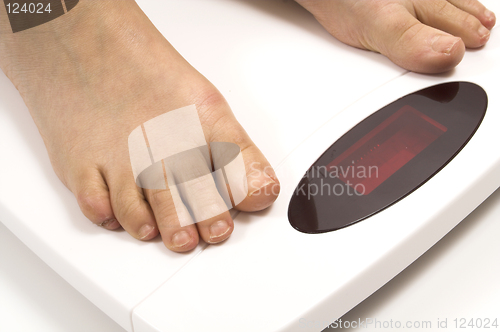 Image of feet on white scale