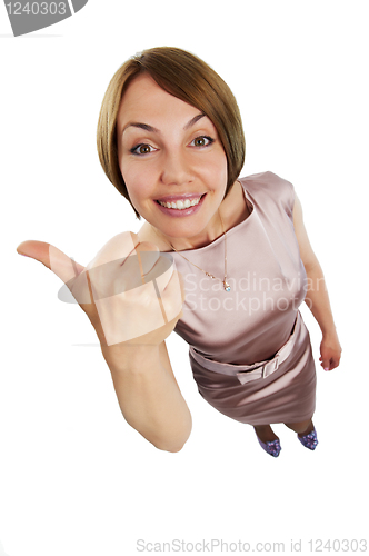 Image of positive woman thumbs up