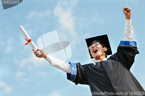 Image of excited graduate studen
