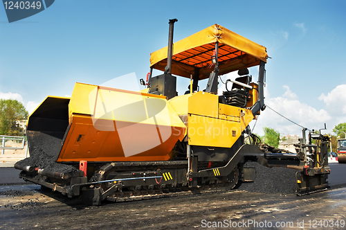 Image of tracked asphalt paver