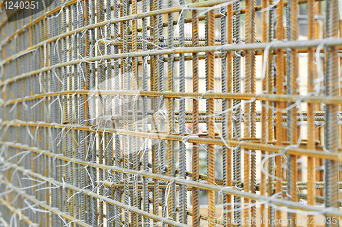 Image of metal rod reinforcement construction