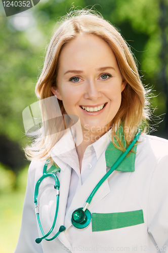 Image of woman doctor outdoors