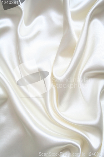 Image of Smooth elegant white silk as background 