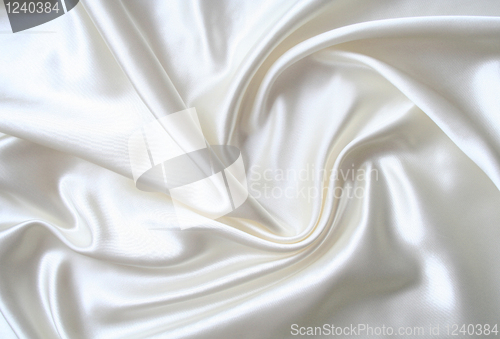 Image of Smooth elegant white silk as background 