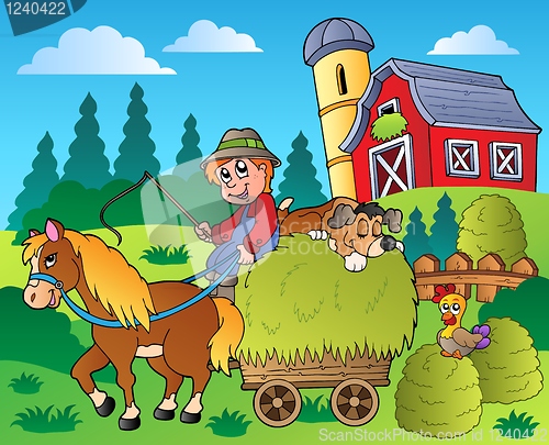 Image of Country scene with red barn 9