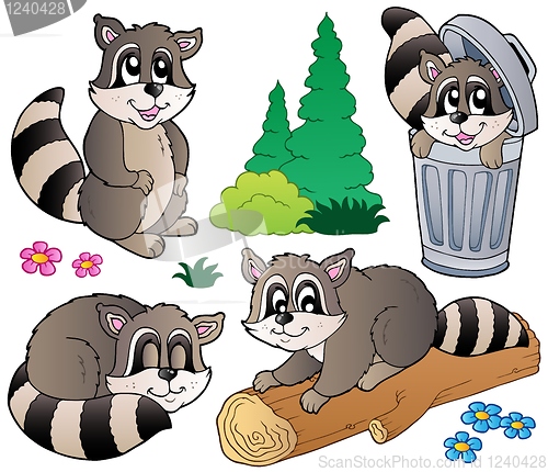 Image of Cartoon racoons collection